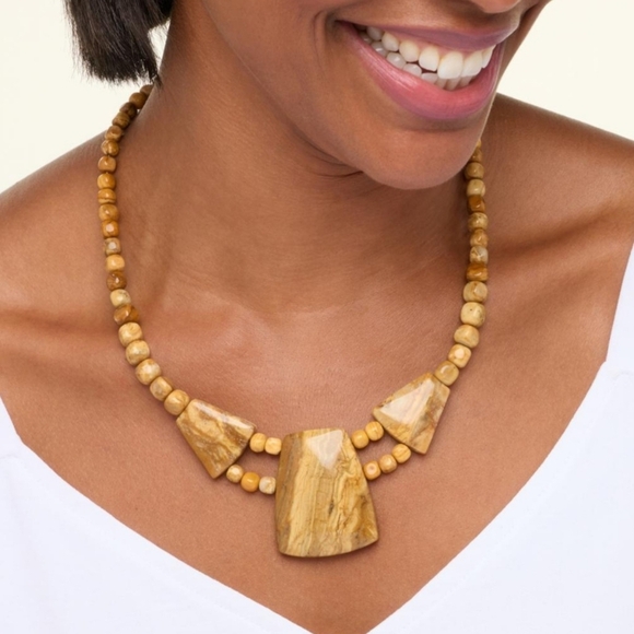 Jay King Brazilian Para River Chalcedony-in-Quartz Necklace With .925 Silver - Picture 1 of 4